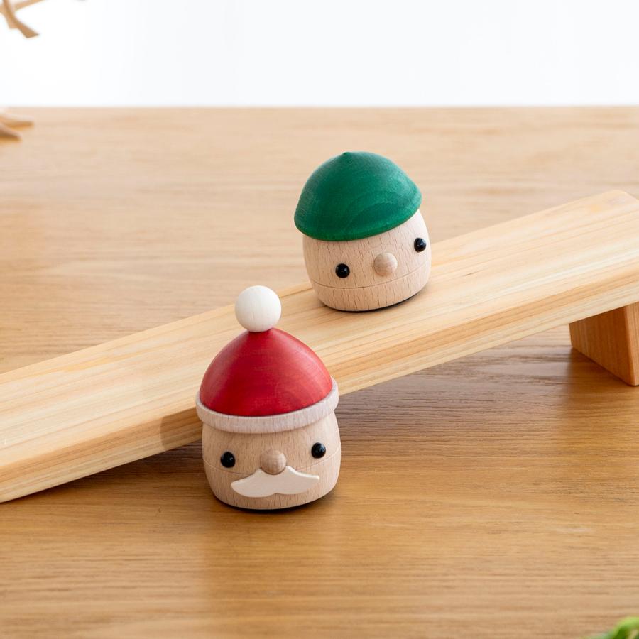 ＼1/25はポイント10倍／ こまむぐ どんぐりサンタ Aセット サンタ・坂・どんぐり1個 セット 木のおもちゃ 木製 知育 玩具 日本製 おもちゃのこまーむ