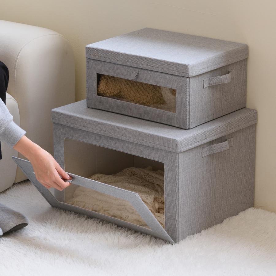 [正規代理店] Gudee グディ 収納ボックス L 24L 窓付き 布 折りたたみ 前開き フタ付き 積み重ね 衣類収納 ALFIO GudeeLife | GUDEE | 04