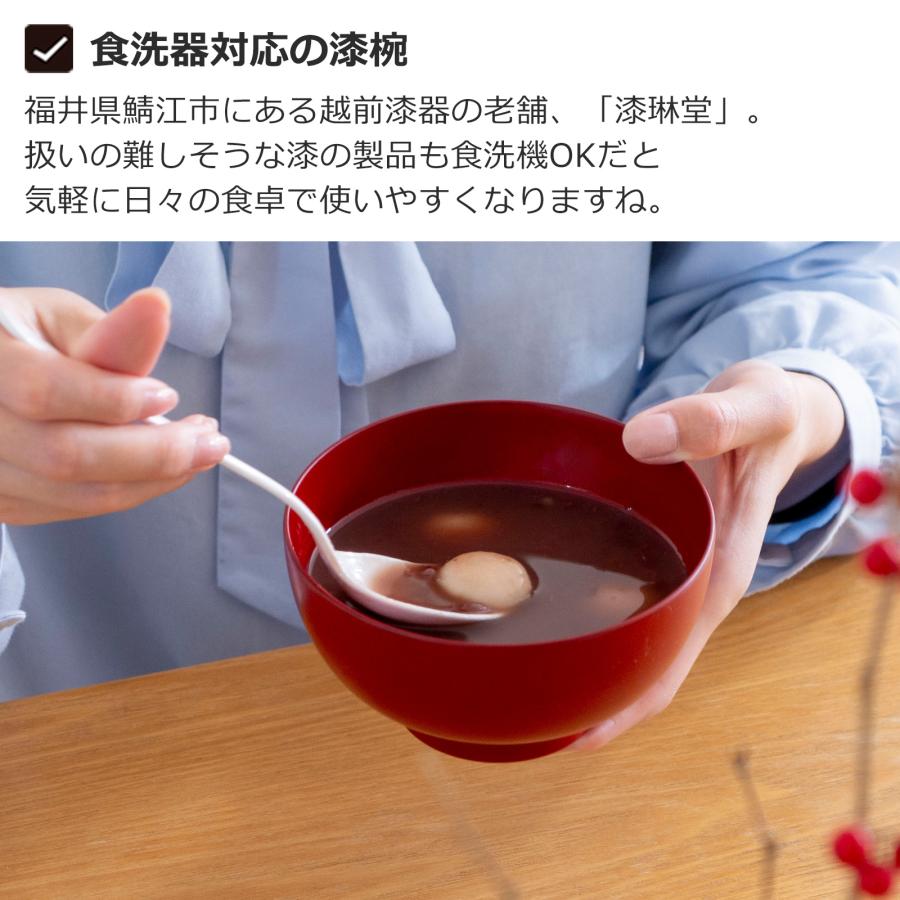 漆琳堂 一乗椀 4寸 お椀 漆椀 食洗機対応 越前硬漆 大きめ 漆 スープ