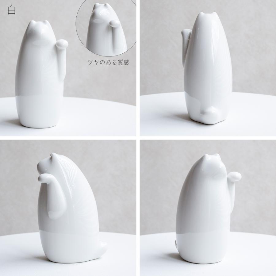 招き猫 置物 陶器 おしゃれ 幸運 人脈UP 左手上げ クリーニング済み