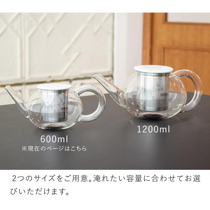 ティーポット ガラス 茶こし付き 600ml ステンレス茶こし 急須 2〜4人