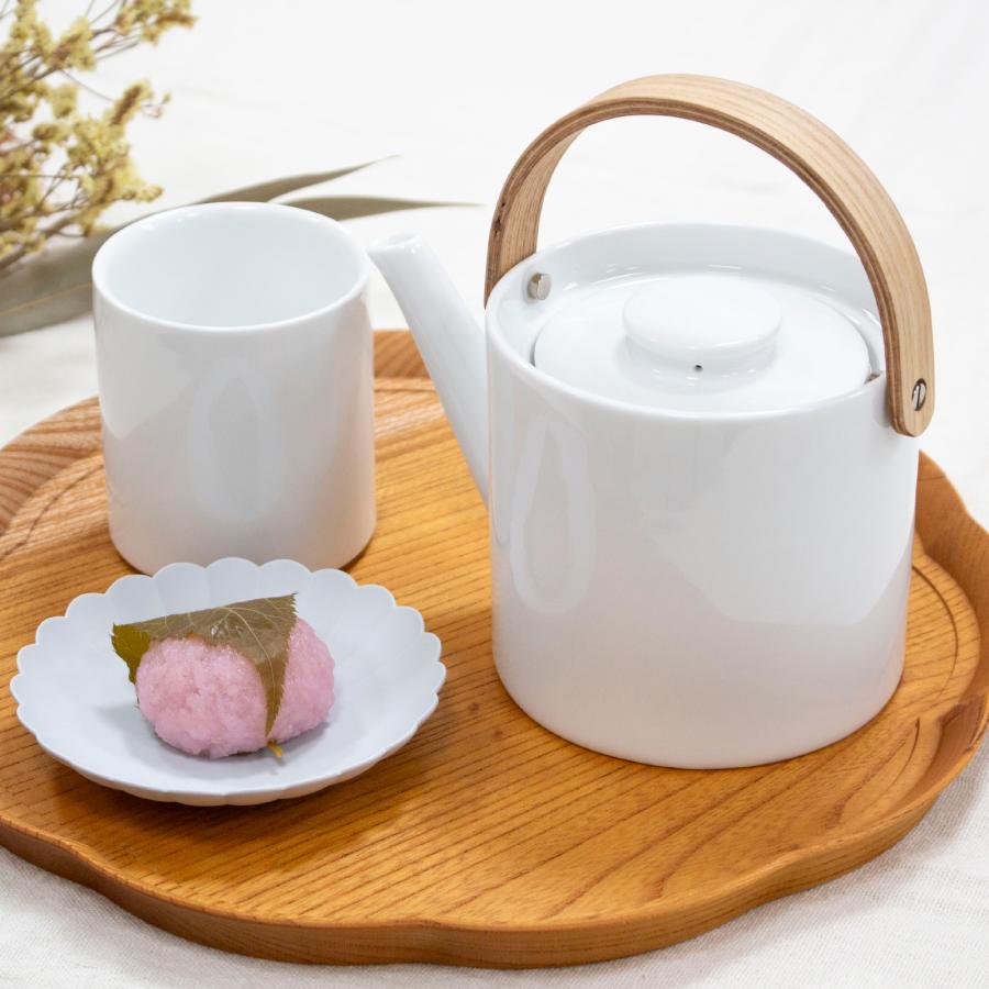 ＼6/11はポイント10倍／ ティーポット 茶こし付き おしゃれ 500ml 陶器 白磁 ステンレス茶こし 北欧風 天然木 ブラシ付き Arrosoir スミス＆シュー_4