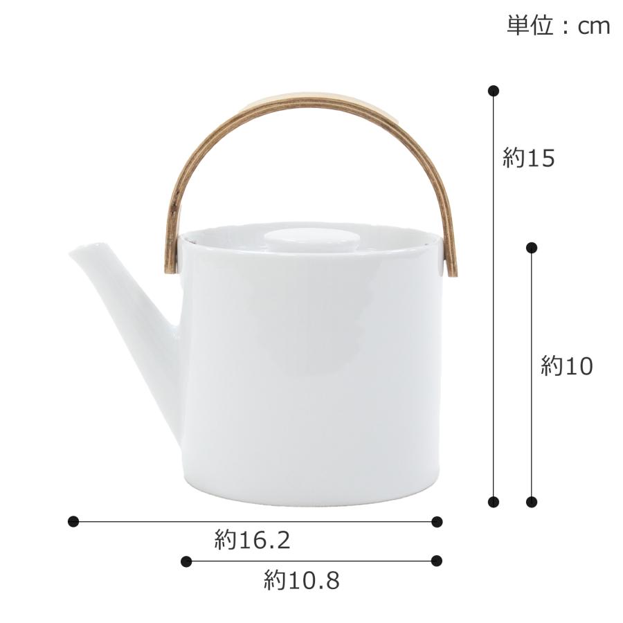 ＼6/11はポイント10倍／ ティーポット 茶こし付き おしゃれ 500ml 陶器 白磁 ステンレス茶こし 北欧風 天然木 ブラシ付き Arrosoir スミス＆シュー_6