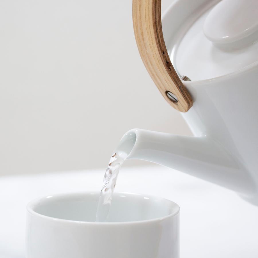 ＼6/11はポイント10倍／ ティーポット 茶こし付き おしゃれ 500ml 陶器 白磁 ステンレス茶こし 北欧風 天然木 ブラシ付き Arrosoir スミス＆シュー_9