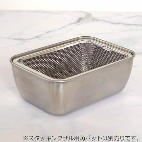 家事問屋 スタッキングザル 脚付き ザル 角型 深型 角ザル ステンレス 食洗機対応 燕三条 日本製 made in Japan 36443 | 家事問屋 | 02