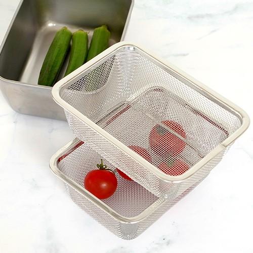 家事問屋 スタッキングザル 脚付き ザル 角型 深型 角ザル ステンレス 食洗機対応 燕三条 日本製 made in Japan 36443 | 家事問屋 | 04