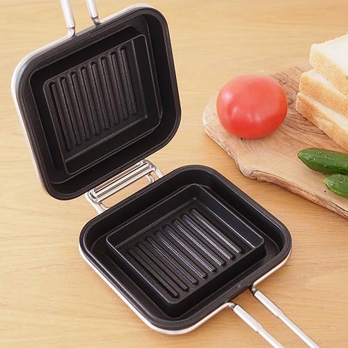 セール品 次回入荷未定 家事問屋 ホットパン ホットサンドメーカー ホットサンド おうちカフェ 日本製 Made In Japan 直火 Ih対応 贈り物 レシピ付き 送料無料お手入れ要らず