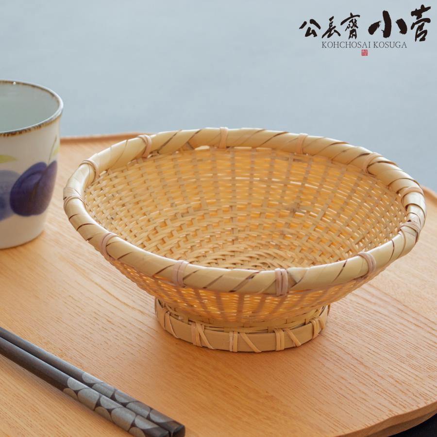 5/22-25はポイント10倍／ 公長斎小菅 高台ざる S 17cm 竹製 足付き
