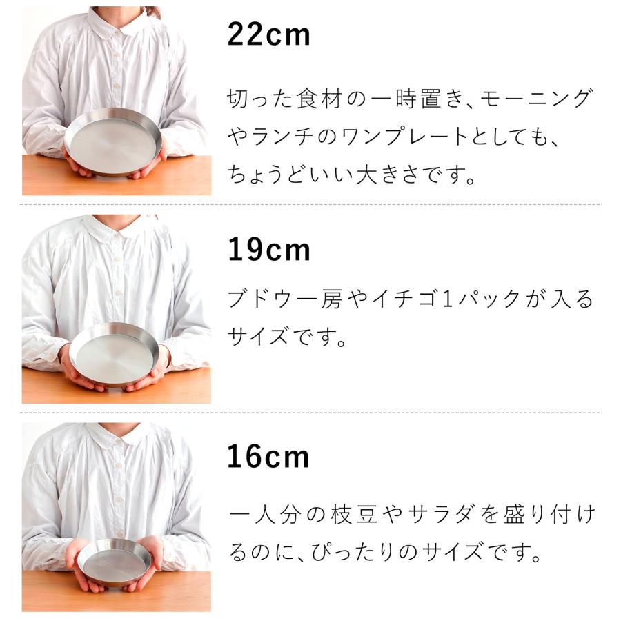 家事問屋 まる型トレー22 ステンレス プレート 皿 トレイ お盆