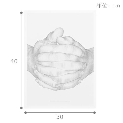 ポスター 北欧 30×40 cm Folded Hands デンマーク アートポスター