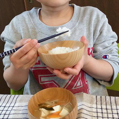 SHIRASAGI 子ども飯椀 ナチュラル さくら 子供用 お茶碗 日本製 天然木