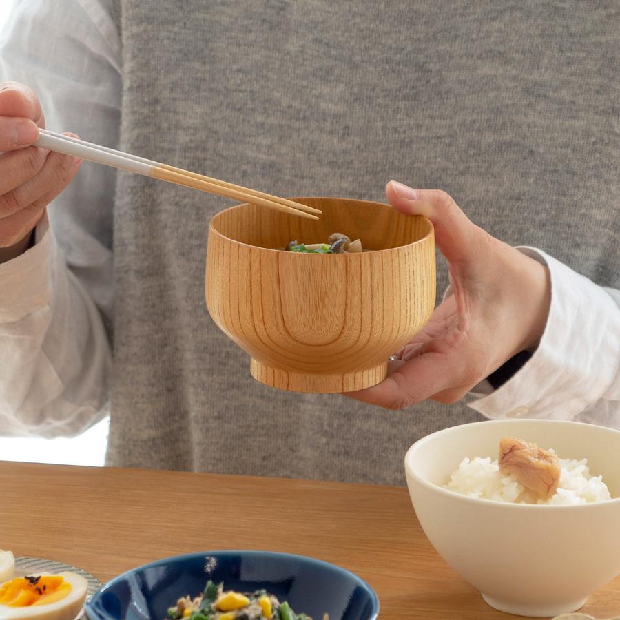 SHIRASAGI サブロク椀 お椀 木製 日本製 布袋 ほてい けやき 欅