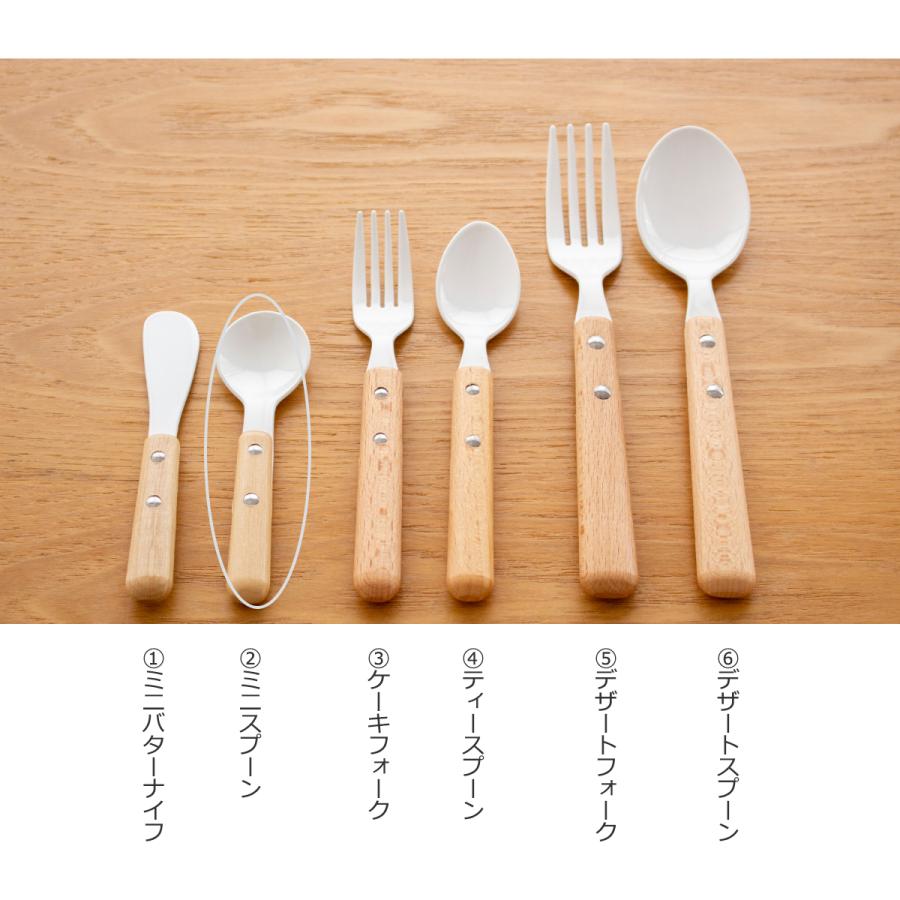 ミニスプーン 琺瑯 ホーロー カトラリー 持ち手 木 natural blanc