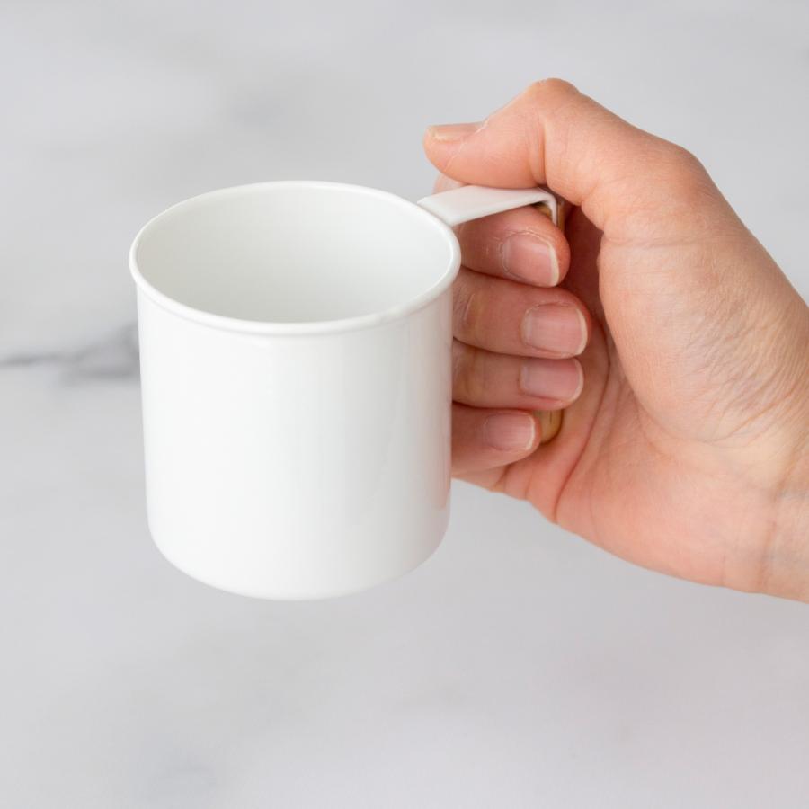 マグカップ S 150ml 琺瑯 ホーロー 持ち手 木 natural blanc