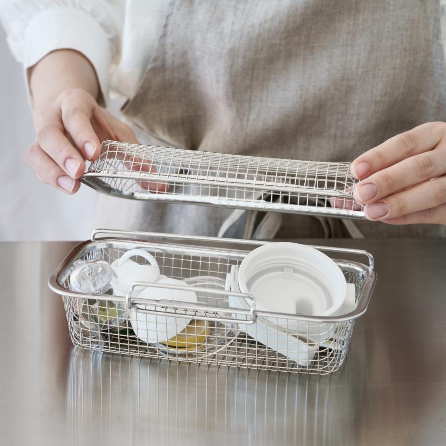 家事問屋 食洗機用小物かご 小物洗い カゴ バスケット ステンレス 蓋