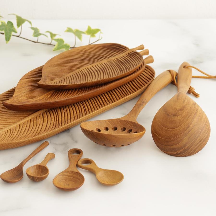 チークリーフプレート M ウッドコレクション Wood Collection 木 木製