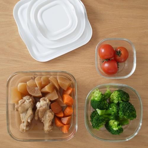 iwaki（イワキ） パック＆レンジ プチ ホワイト 200ml 角型 保存容器