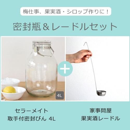 セラーメイト 密封瓶 4l 家事問屋 果実酒レードル セット 密封瓶 レードルセット 梅仕事 取手付密封びん 星硝 日本製 4j9 2339 Set Favoritestyle キッチン 雑貨 通販 Yahoo ショッピング