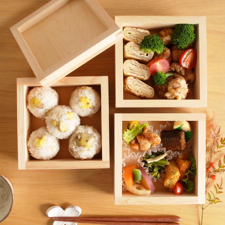 木箱一段　６個　重箱 枡重 60 重箱 一段 14×14×6cm ばら売り 木製 日本製 おしゃれ