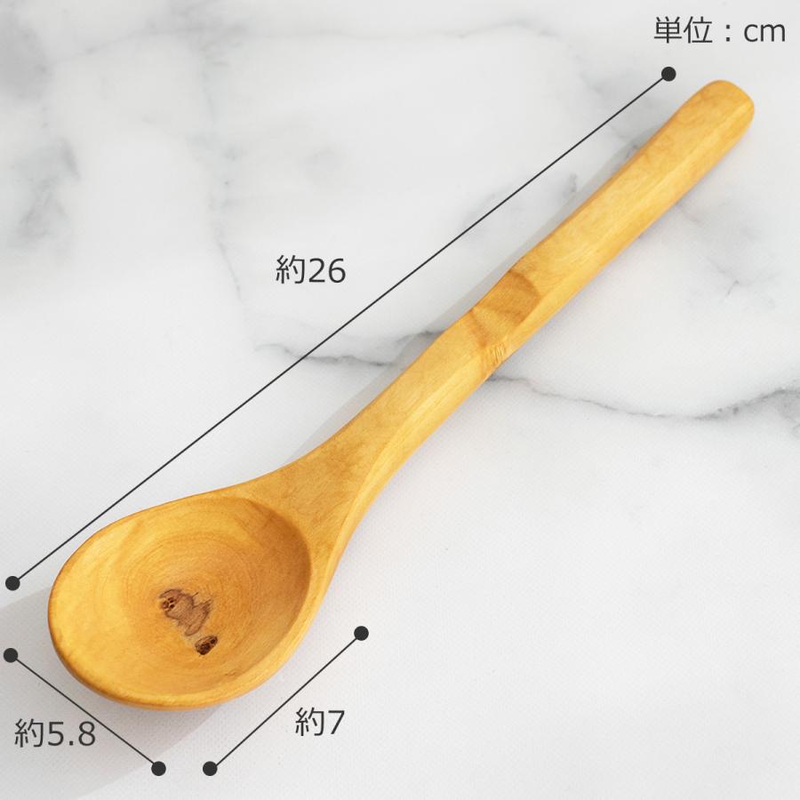 オリーブの木 しっかりしたスプーン 6本セット 約22cm 手入れして長く