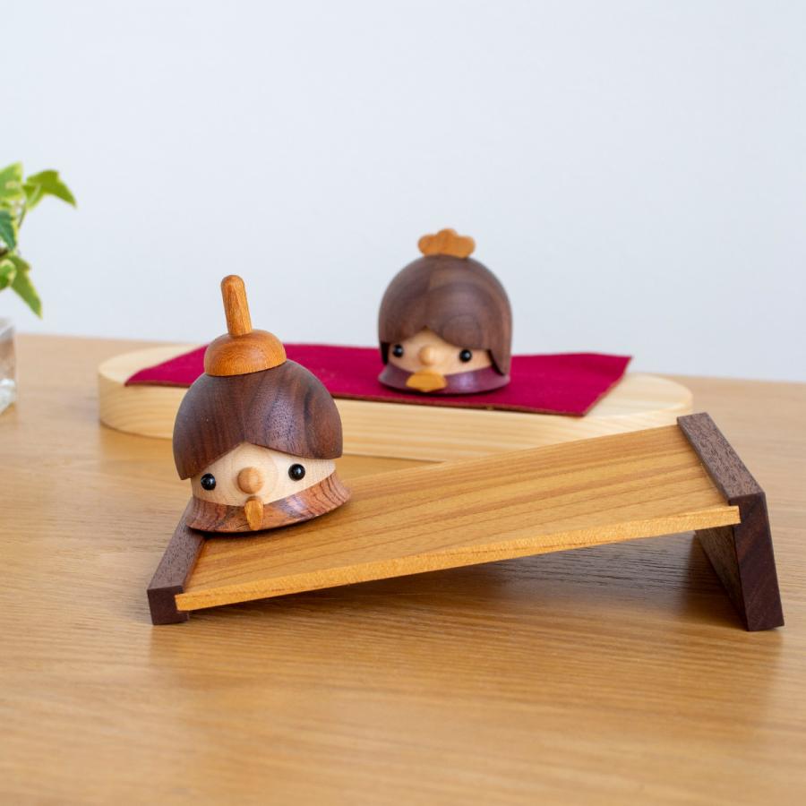 次回入荷未定】雛人形 木製 こまむぐ どんぐり ひな人形 コンパクト