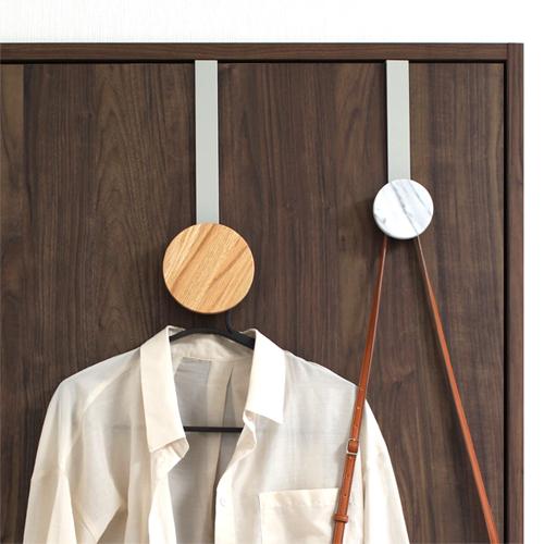 ＼11/15・16はポイント10倍／ ドアフック ハンガー M マーブル 大理石 ドアハンガー フック ドア収納 丸 天然大理石 収納 服 DESIGN BITE |  | 02