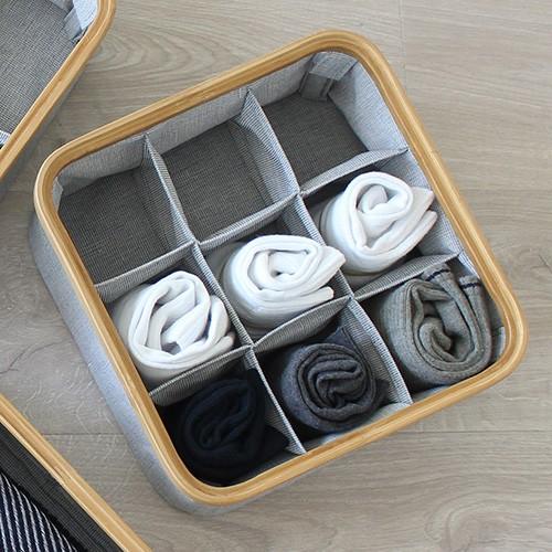 ＼2/15はポイント10倍／ [正規代理店] Gudee グディ 収納ボックス 折りたたみ フタ付 布 9分割 収納 Gudeelife KIM Storage box with lid 9section | GUDEE | 01