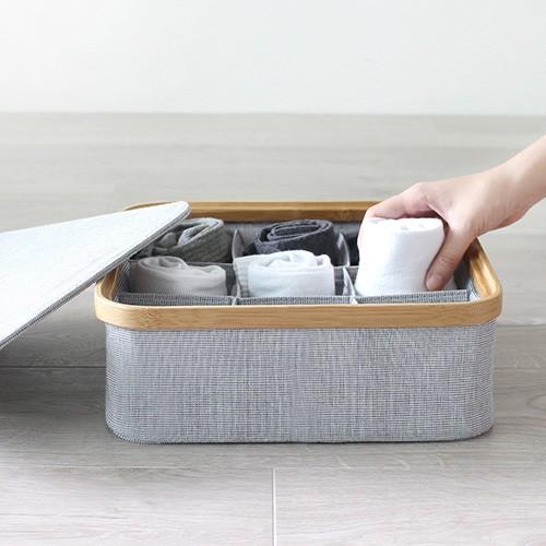 ＼2/15はポイント10倍／ [正規代理店] Gudee グディ 収納ボックス 折りたたみ フタ付 布 9分割 収納 Gudeelife KIM Storage box with lid 9section | GUDEE | 02