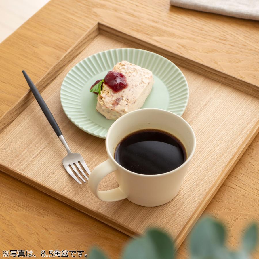 松屋漆器店 白木塗タモ 6.5角盆 正角 約19.7×19.7 ナチュラル お盆