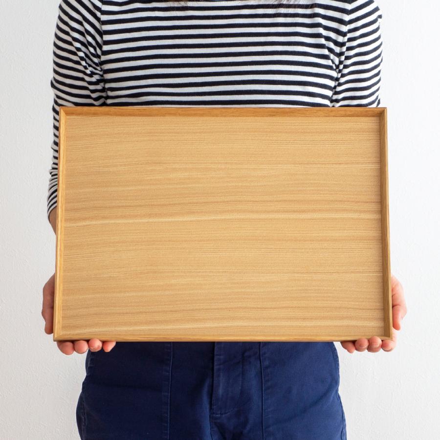 2/15はポイント10倍／ 松屋漆器店 白木塗タモ 13.0長角盆 長角 約39.4