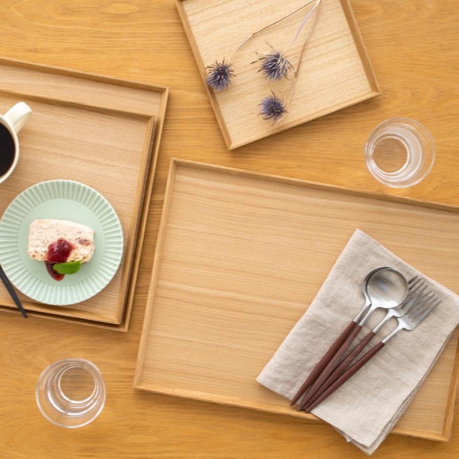 松屋漆器店　白木塗タモ14.0長角盆　2点セット 松屋漆器店 白木塗タモ 14.0長角盆 長角 約42.5×30.3 ナチュラル お盆