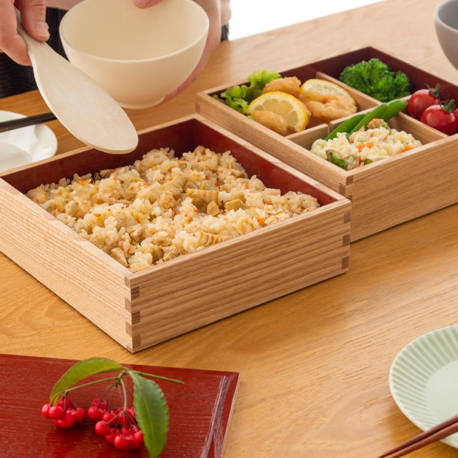 期間限定ポイント10倍／ 松屋漆器店 重箱 白木塗タモ6.0 一段 6寸 内朱