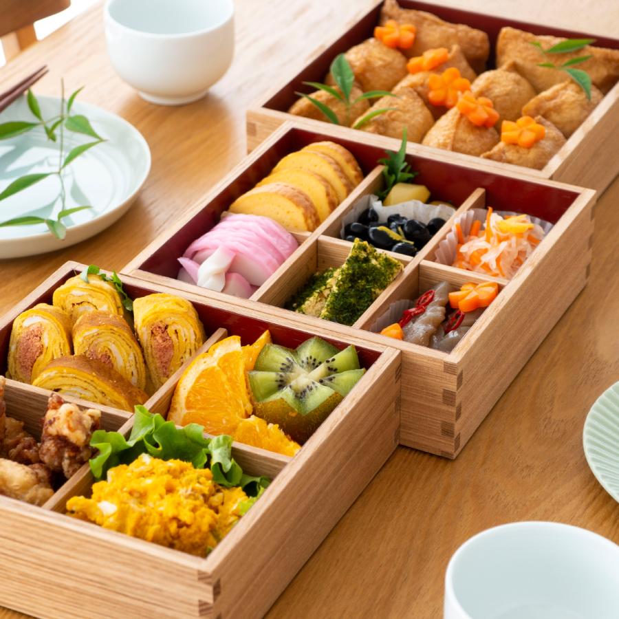 2/22はポイント10倍／ 松屋漆器店 重箱 白木塗タモ6.0 三段 6寸 内朱