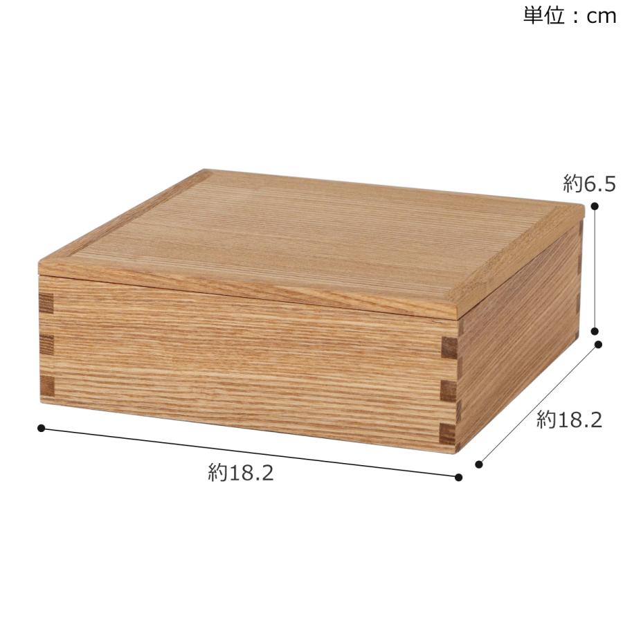 松屋漆器店 重箱 白木塗タモ6.0 一段 6寸 ナチュラル 白木 約18×18cm