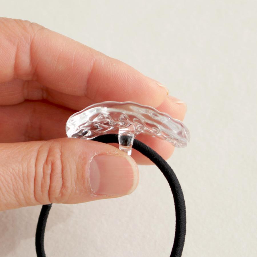 ＼6/5-7はポイント10倍／ ハリオ ヘアゴム コウシモヨウ 楕円 ガラス製 HARIO Lampwork Factory 手作り 日本製 ヘアアクセサリー 大人っぽい レディースの画像