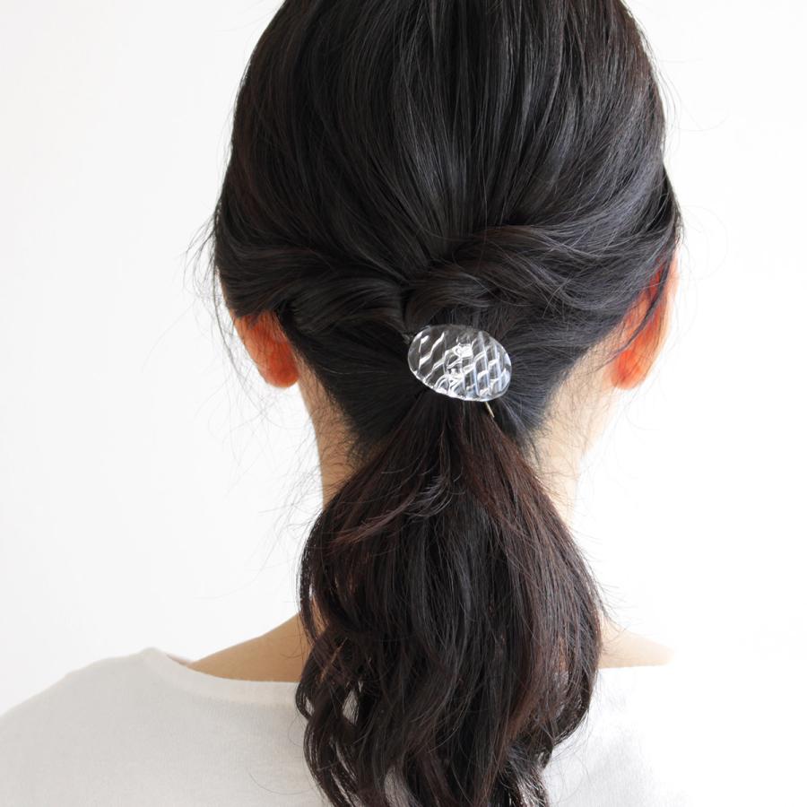 ＼6/5-7はポイント10倍／ ハリオ ヘアゴム コウシモヨウ 楕円 ガラス製 HARIO Lampwork Factory 手作り 日本製 ヘアアクセサリー 大人っぽい レディースの画像
