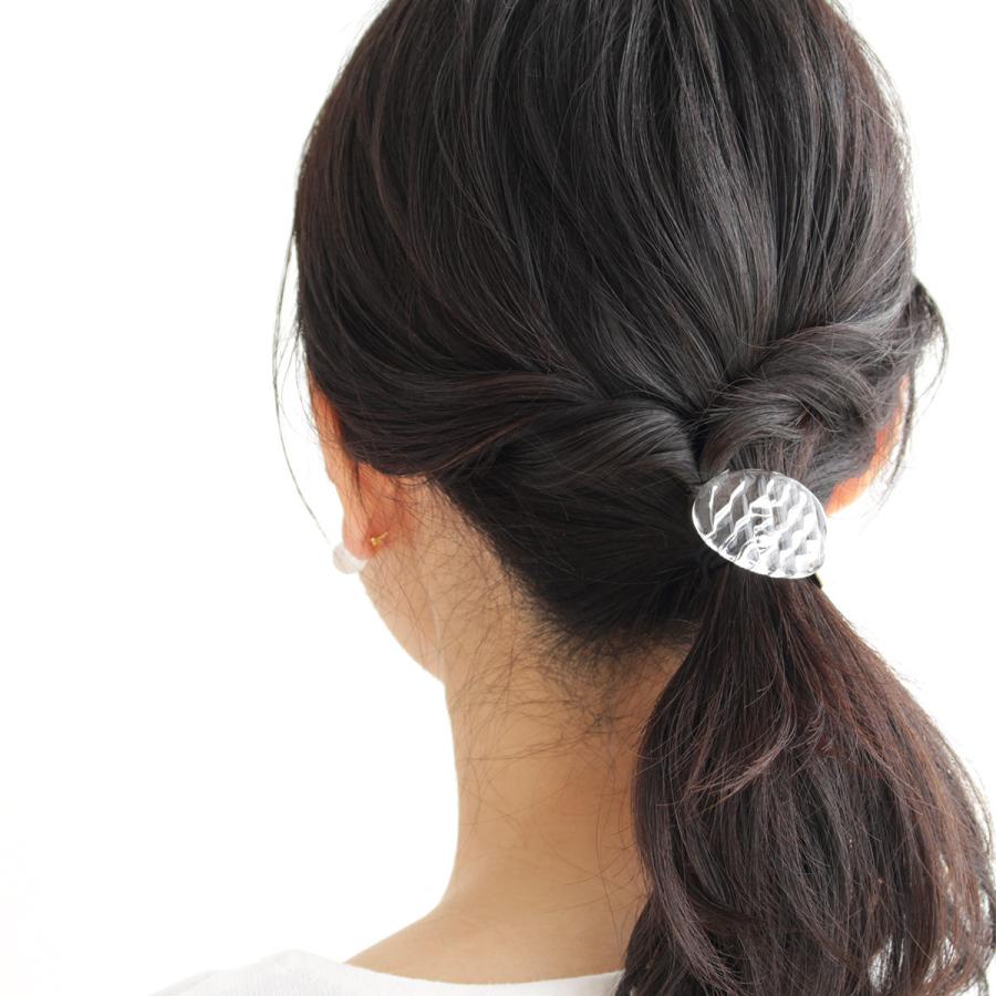 ＼6/5-7はポイント10倍／ ハリオ ヘアゴム コウシモヨウ 楕円 ガラス製 HARIO Lampwork Factory 手作り 日本製 ヘアアクセサリー 大人っぽい レディースの画像