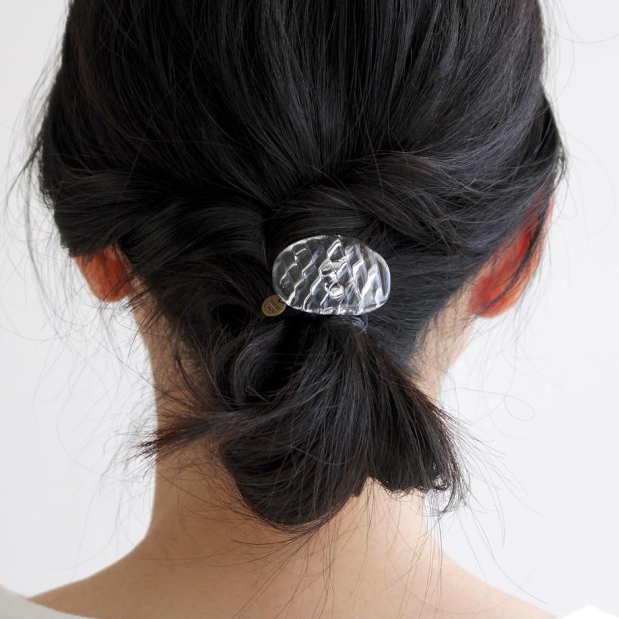 ＼6/5-7はポイント10倍／ ハリオ ヘアゴム コウシモヨウ 楕円 ガラス製 HARIO Lampwork Factory 手作り 日本製 ヘアアクセサリー 大人っぽい レディースの画像