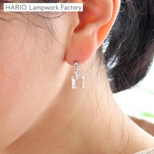 ハリオ ピアス ムーンライト Silver ガラス レディース シンプル HARIO