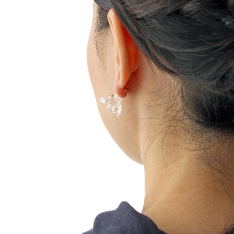 ハリオ　椿　ピアス　ガラス　HARIO HARIO Lampwork Factory｜Plants ツバキ（フロスト）ピアス