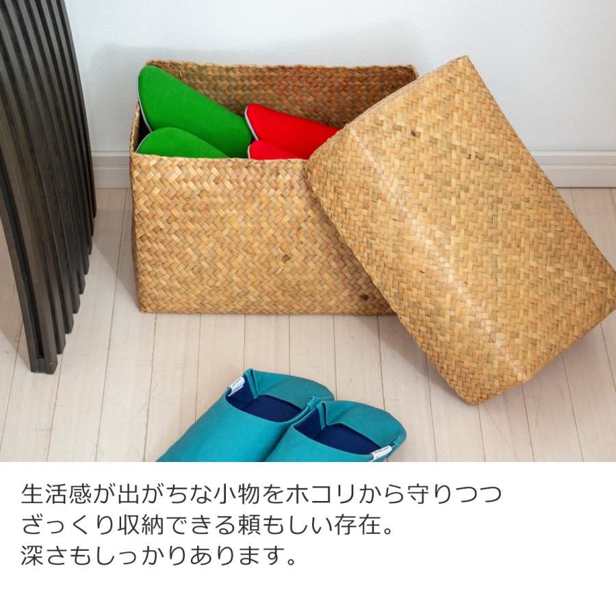 6/19-22はポイント10倍／ 蓋付き 収納かご 長方形 3個セット