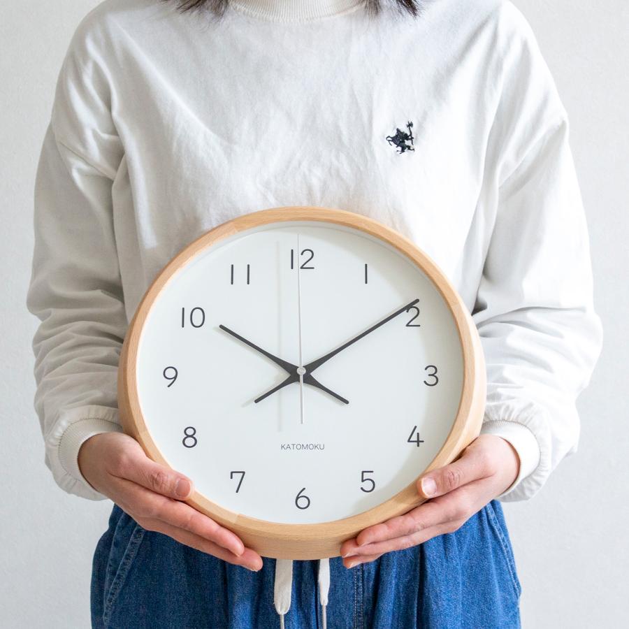 加藤木工 カトモク KATOMOKU muku round wall clock 13 ナチュラル