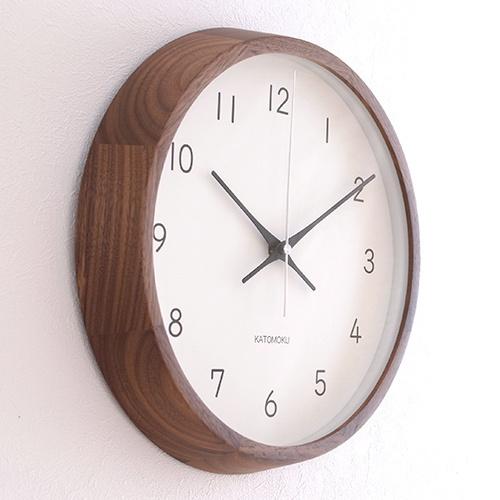 加藤木工 カトモク KATOMOKU muku round wall clock 13 ウォールナット