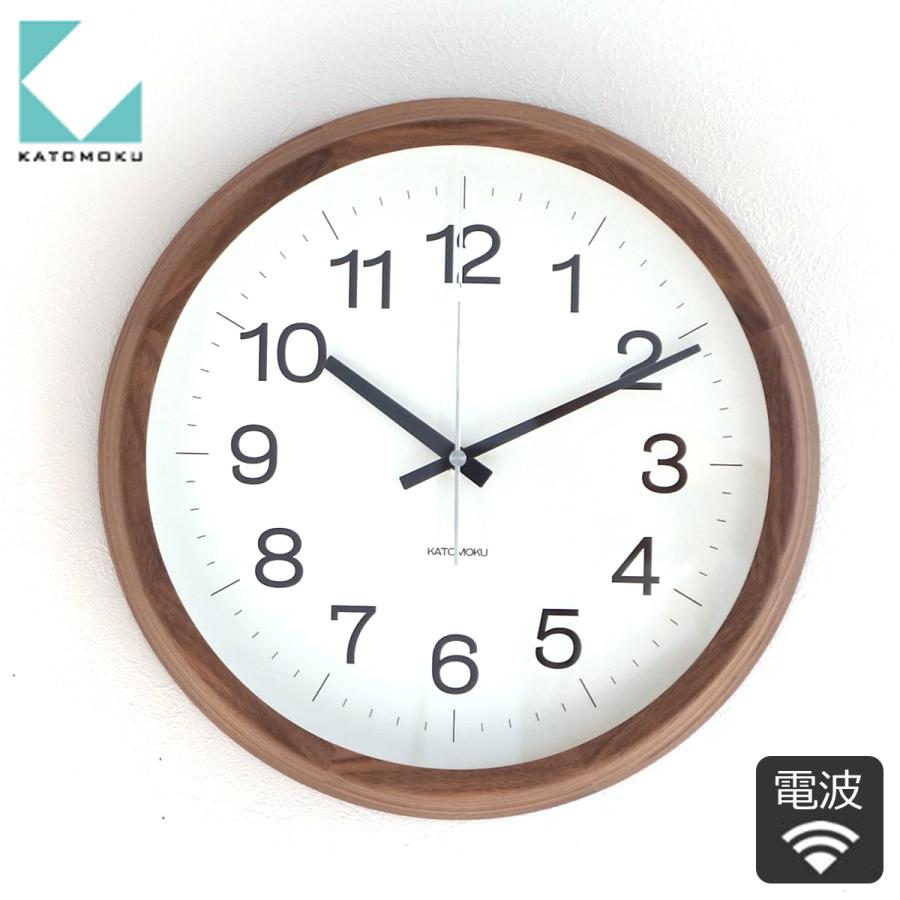 加藤木工 まとめ買い カトモク KATOMOKU Muku clock 16 Lサイズ 上品 スイープムーブメント 壁掛け ウォールナット 電波時計 KM-113WARC