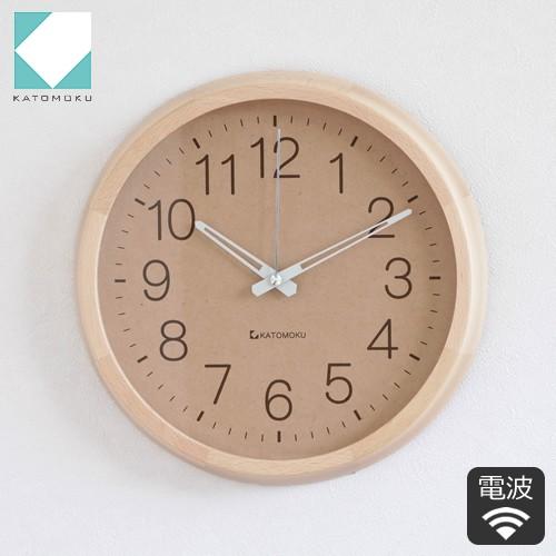 加藤木工 カトモク KATOMOKU muku round wall clock 2 電波時計 壁掛け スイープムーブメント 連続秒針 ナチュラル