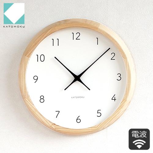 加藤木工 カトモク KATOMOKU muku round wall clock 7 ナチュラル 電波時計 壁掛け スイープムーブメント