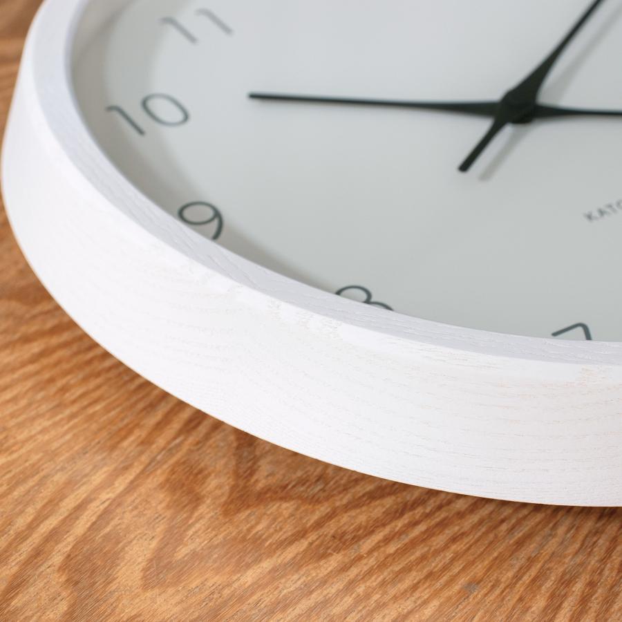 加藤木工 掛け時計 電波 木製 muku round wall clock 7 ホワイト