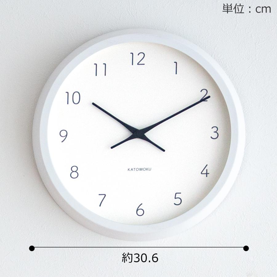 掛け時計 電波時計 木製 加藤木工 muku round wall clock 7 ホワイト 白 時計 壁掛け スイープムーブメント 秒針なし 日本製 カトモク KATOMOKU KM-60WHRC｜favoritestyle｜06