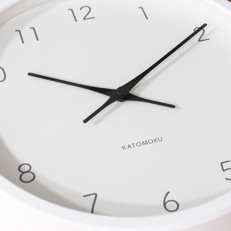 加藤木工 掛け時計 電波 木製 muku round wall clock 7 ホワイト