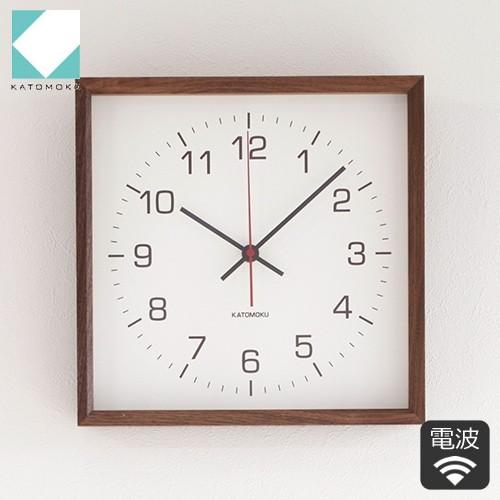 加藤木工 カトモク KATOMOKU Square clock 2 ブラウン ウォールナット